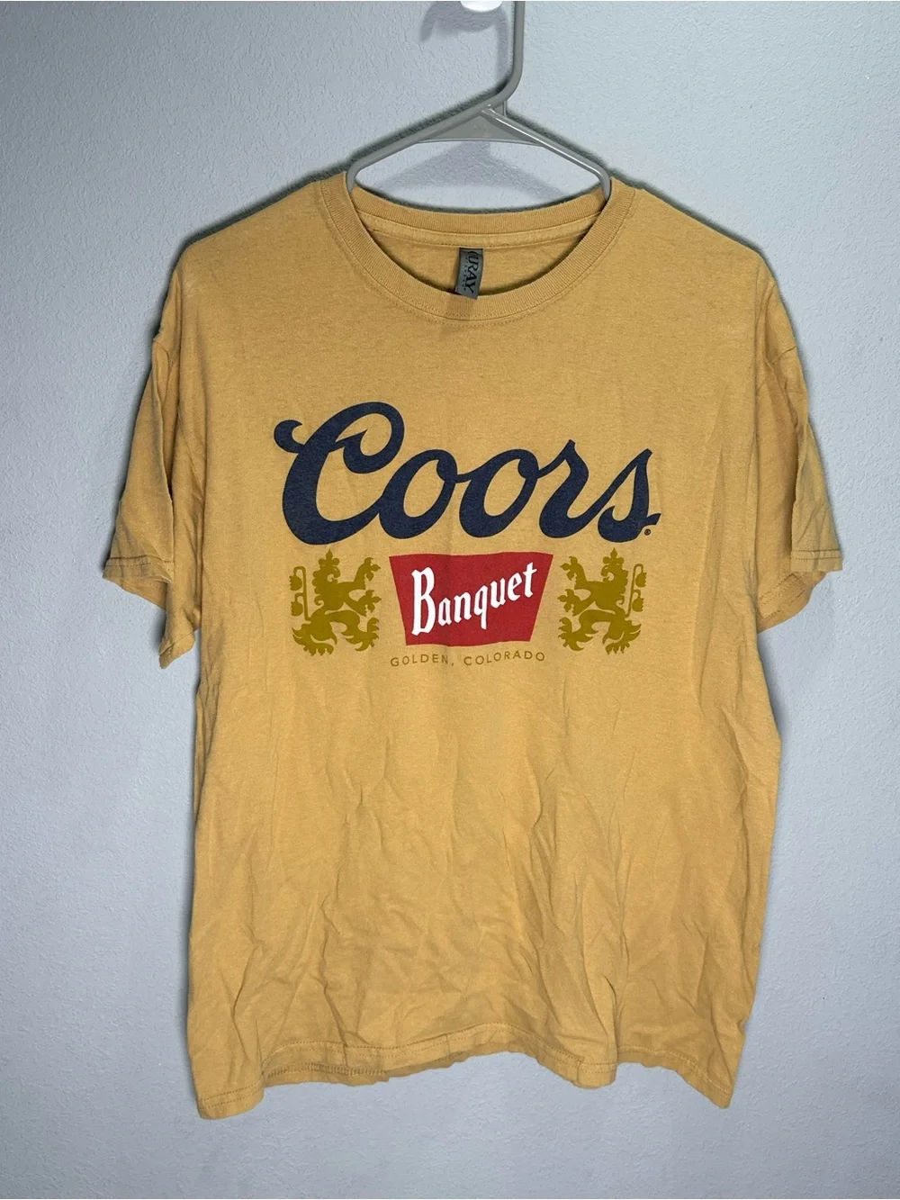 Ouray Mustard Yellow Coors Banquet Graphic Short Sleeve Tee